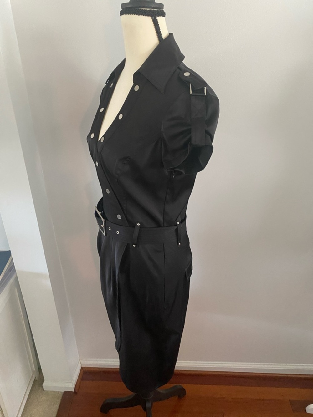 Cache military style tulip hen belted size 8 dress - Picture 5 of 10